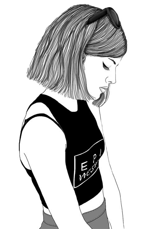 Karakalem balerin kız çizimi 🌸 nasıl çizilir? tumblr hipster girl shy drawing blackandwhite transpare...