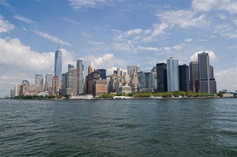 Manhattan Financial District View From Hudson River New York City