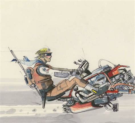 A Grab Bag Of Star Wars Original Trilogy Art A Speeder Bike Concept By Nilo Rodis Jamero