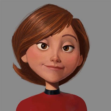An Animated Woman With Brown Hair Wearing A Red Shirt