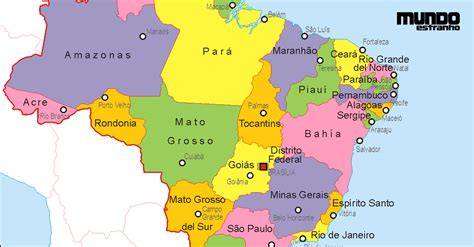 Brasil Estados E Capitais Mapa Estados E Capitais Do Brasil Colorir