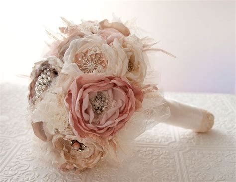 fabric bouquet brooch bouquet fabric flower wedding bouquet with rhinestone and pearl