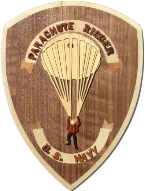 Navy Parachute Rigger Emblem Navy Plaque Handcrafted Wood Art