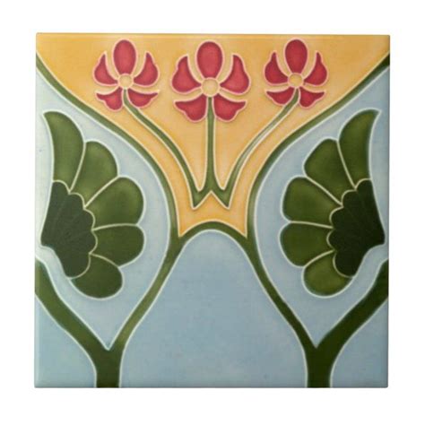Ceramic Tiles Floral Art Nouveau In 2021 Art Nouveau
