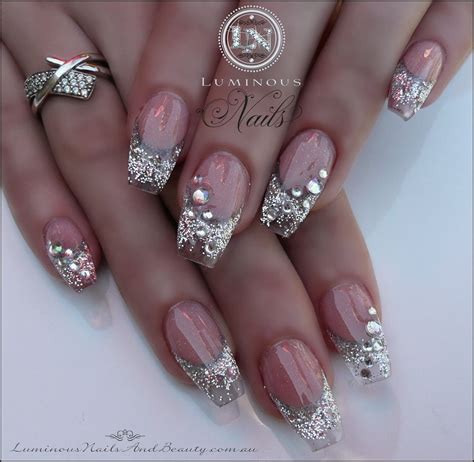 Clear Translucent Nails with Glistening Silver with Bling ... Blue_rose_diamond_nails updated their profile picture.