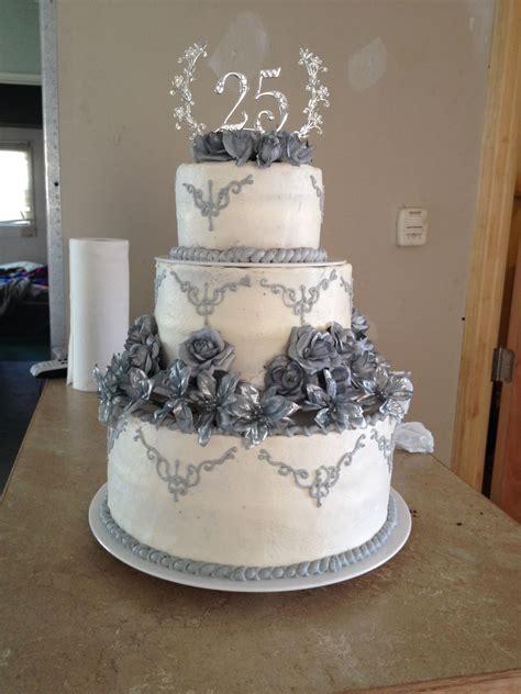 25th anniversary cake i made silver wedding anniversary cake 25th anniversary party