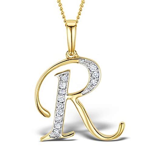 Diamond Initial Pendant Necklaces A To Z In White Yellow And Rose Gold