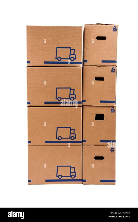 Stacked Moving Boxes Stock Photo Alamy