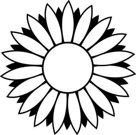 Sunflower Line Drawing Clipart Best