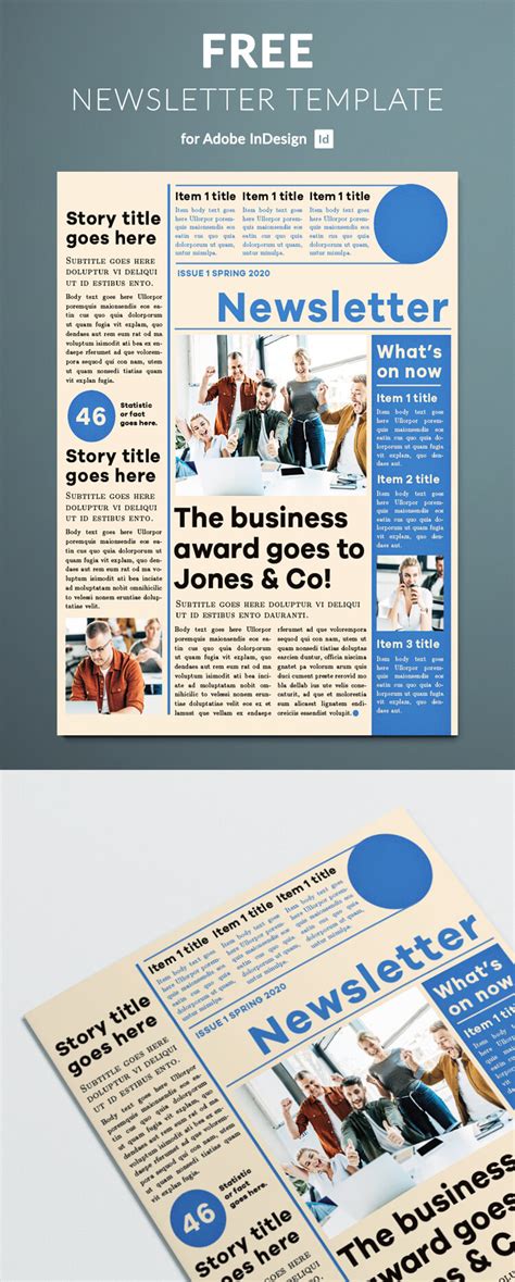 Modern Newsletter Template for InDesign | Free Download