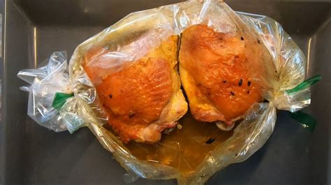 Turkey Thighs Cooked In A Baking Sleeve Turkey Thigh In Oven Youtube