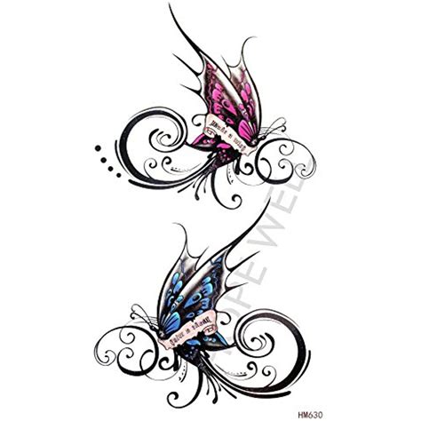 An Artistic Butterfly Tattoo Design On The Back Of A Woman S Shoulder And Arm