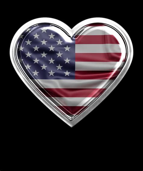 America Heart American Flag Design T For Usa Patriots Digital Art By
