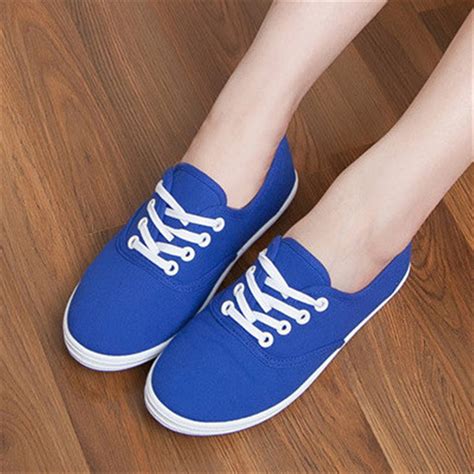 Classic Womens Canvas Casual Sneakers Tennis Flats Ladies Plimsoll