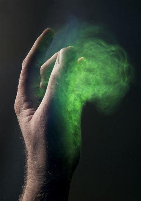 Hand With Glow In The Dark Paint Green Magic Aesthetic Mage