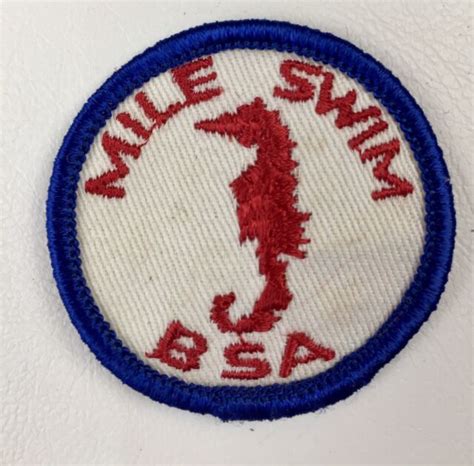 Vintage Boy Scouts Of America Mile Swim Round Patch Badge Bsa 1960s Ebay