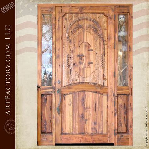 Rustic Log Cabin Door Custom Solid Wood Entrance Doors