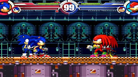 Sonic Mh And Classic Sonic Vs Knuckles Mh And Classic Knuckles Mugen Battle