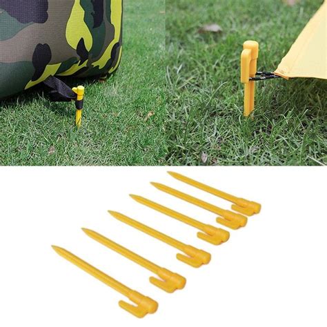 New 10 Pcs Outdoor Travel Camping Tents Stakes Pegs Pins Trip Plastic Heavy Duty Tent Nails