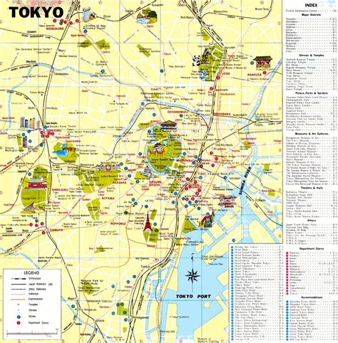 Wie verschmutzt ist die luft heute? Tokyo tourist map - Tokio anzeigen für touristische (Kantō ...