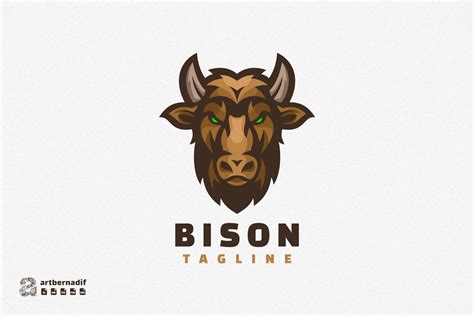 Bison Head Mascot Logo Graphic By Artbernadif · Creative Fabrica