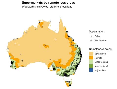 Supermarkets Coles And Woolworths By Remoteness Areas In Australia R