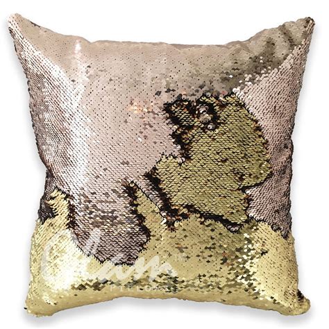 Champagne And Gold Reversible Sequin Glam Pillow Glam Pillows