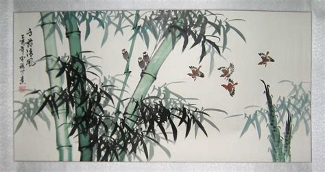 Feng Shui Chinese Bamboo Painting