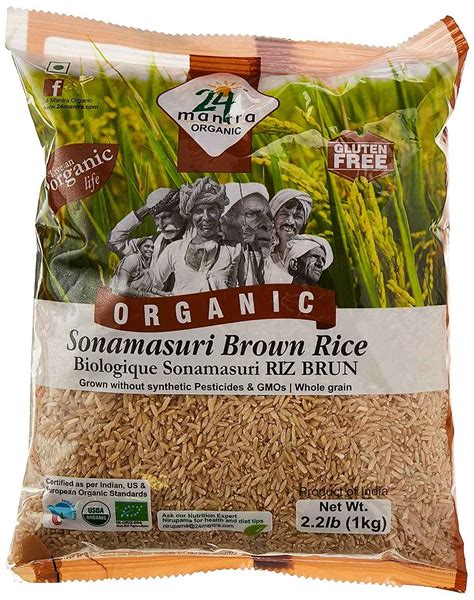 Buy Organic Brown Sona Masoori Rice 24 Mantra 22 Lbs Indiaco Quicklly