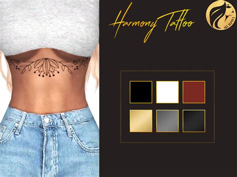Harmony Tattoo Sims 4 Tattoos Sims 4 Collections Sims 4 Piercings