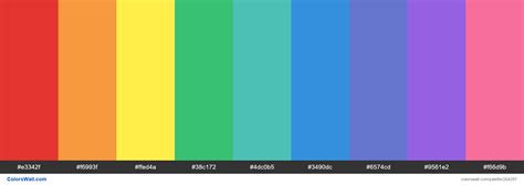 9 Color Rainbow Colors Palette Colorswall