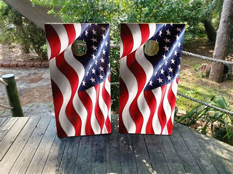 American Flag Cornhole Wraps Skins Laminated Store Kyles