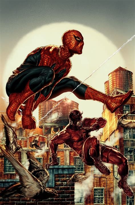 Badass Daredevil And Spider Man Cover Art — Geektyrant