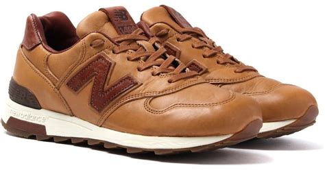 New Balance Made In The Usa 1400 Brown Leather Trainers For Men Lyst