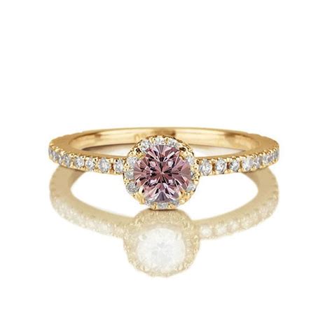 150 Carat Round Cut Morganite And Diamond Halo Engagement Ring In 10k