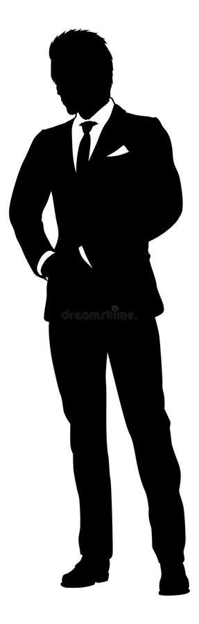 Business Man In Suit Silhouette Person Stock Vector Illustration Of