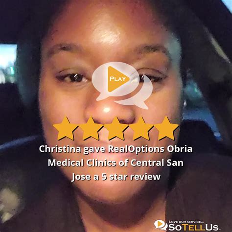 Christina H Gave Realoptions Obria Medical Clinics Of Central San Jose A 5 Star Review On Sotellus