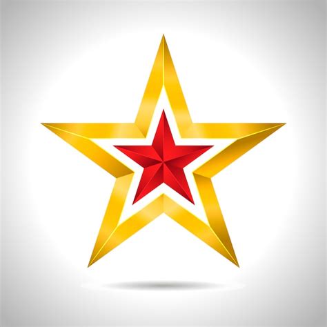 Premium Vector Gold Red Star Illustration 3d Art Symbol Christmas