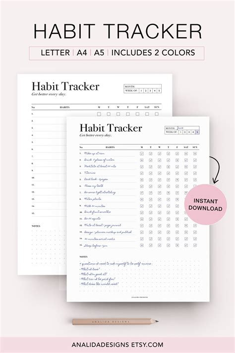 Habit Tracking Made Simple This Minimalist Habit Printable Tracker