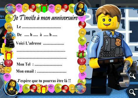 The lego ninjago movie videogame software © 2017 tt games ltd. 5 cartes invitation anniversaire Lego City 03 d'autres en ...