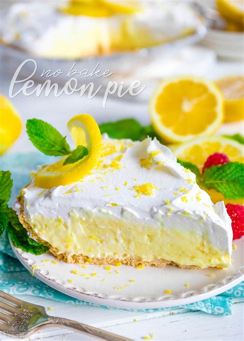 This Easy No Bake Lemon Pie Is Perfect For Hot Summer Days Loaded With Tart Lemon Flavor The
