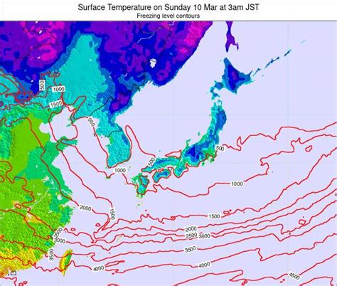 Japan Surface Temperature On Friday 16 Feb At 9am Jst