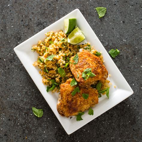 Cumin Crusted Chicken Thighs With Cauliflower “couscous” Cooks Country