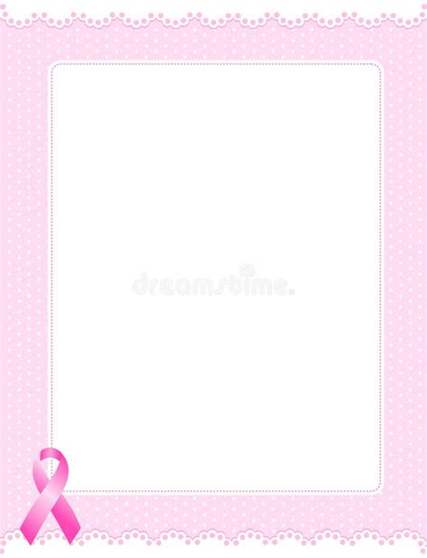 Pink Ribbon Border Stock Vector Illustration Of Mammogram 17329884