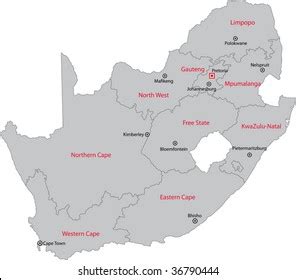 South Africa Map Designed Illustration Provinces Stock Illustration