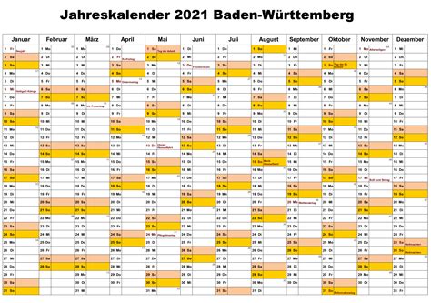 Kalender 2023 Baden W 252 Rttemberg Ferien Feiertage Word Vorlagen