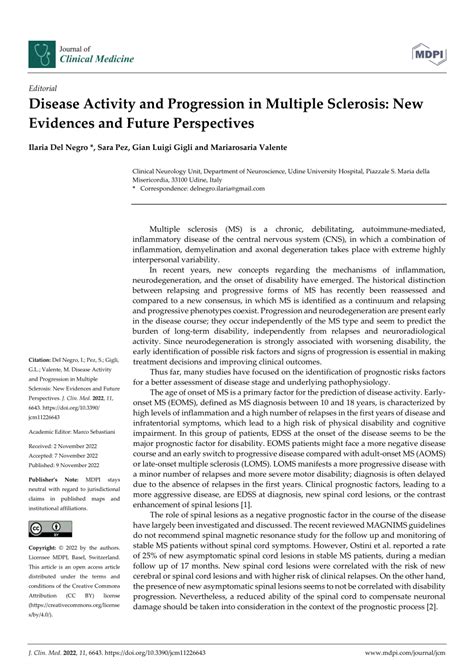 Pdf Disease Activity And Progression In Multiple Sclerosis New