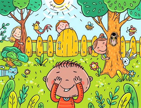 Hide and seek clipart free download! Children Playing Hide And Seek Vector Stock Vector ...