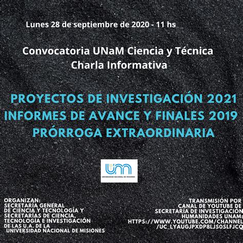 La convocatoria del bachillerato a distancia unam de este año en curso ya esta cerrrada, si quieres que te mandemos un correo avisando cuando se abren las próximas inscripciones; Invitan a la charla informativa sobre la Convocatoria UNaM Ciencia y Técnica 2021 : Facultad de ...