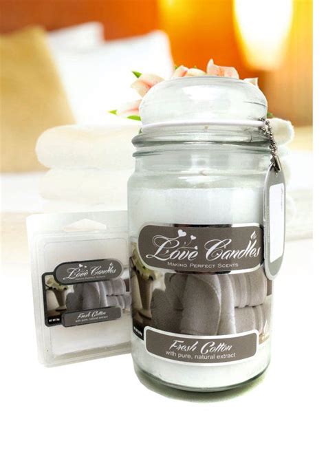Love Candles Fresh Cotton 22oz Scented Large Candle Jar Burn Time 120